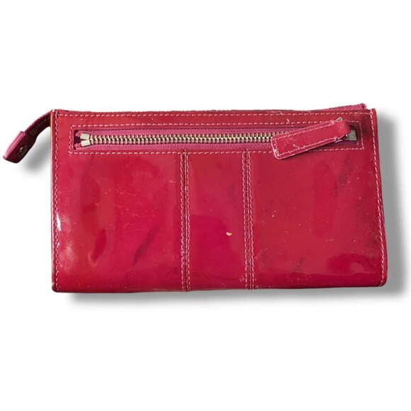 Coach Patent Leather Wristlet Clutch - Marks On Back - Picture 3 of 4